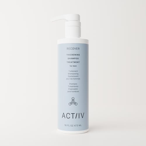 ACTIIV Recover Thickening Shampoo Treatment For Men | Supports the Appearance of Fuller, Healthier-Looking Hair, Supports Scalp Health, Plant-Based, Color-Safe, Vegan,All Hair Types