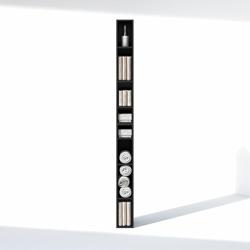 Image of Furinno Fulda 8-Tier Closet Organizers and Storage, Open Shelf, Storage Organizer, 6-Inch Width, for Closet, Bedroom, Blackwood