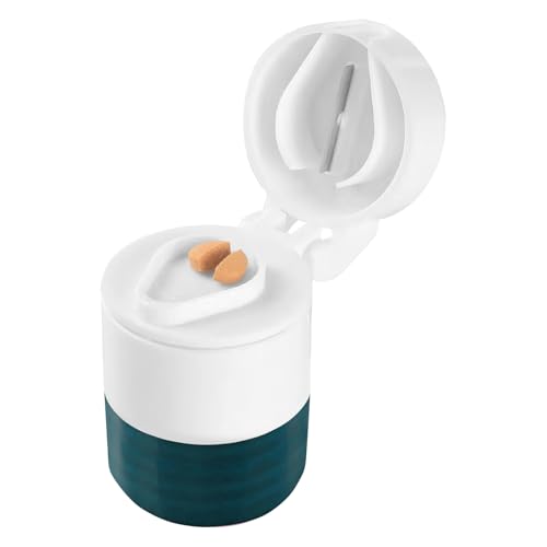 Organizador de píldoras - Organizador de píldoras pequeñas con cortador Piłl | Pilļ Case para suplementos de medicamentos | Caja de medicina portátil con molinillo y trituradora de polvo | Tr