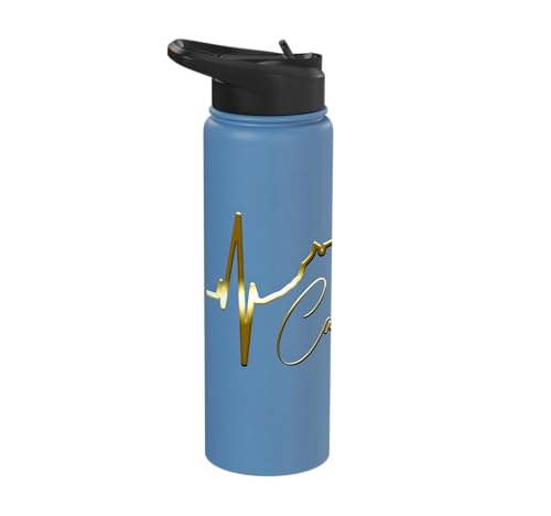 Cape Town Skyline Heartbeat Love South Africa Table Mountain Stainless Steel Insulated Water Bottle