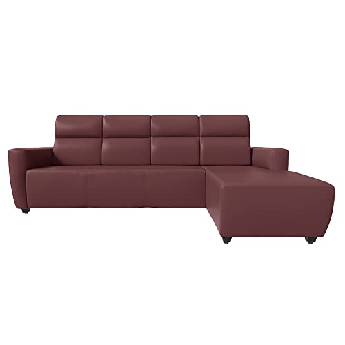 Image of Wakefit Sofa Set | 3 Year Warranty | Sofa 3 Seater, 3 Seater Sofa for Living Room, Wooden Sofa Set, 3 Seater + Right Aligned, Sofa for Living Room - Belize(Romance : Sangria)