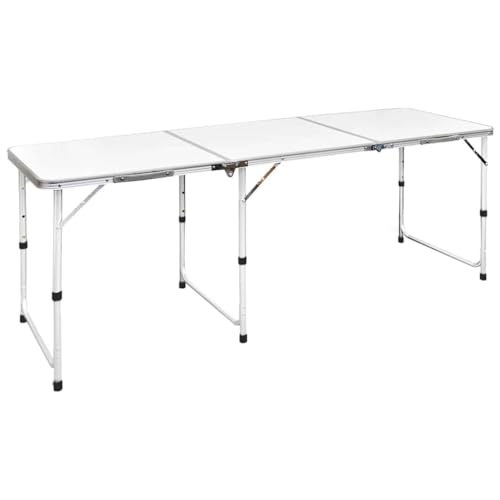 Table de camping pliable en aluminium réglable et légère avec poignée
