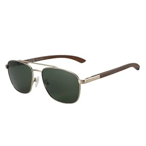 ZENOTTIC Aviator Polarized Sunglasses Men: Wood UV400 Protection Driving | Lightweight Wooden Metal Frame, HD TAC Lens, Scratch Resistant, Anti-allergic Adjustable Silicone Nose Pads, Gift Box