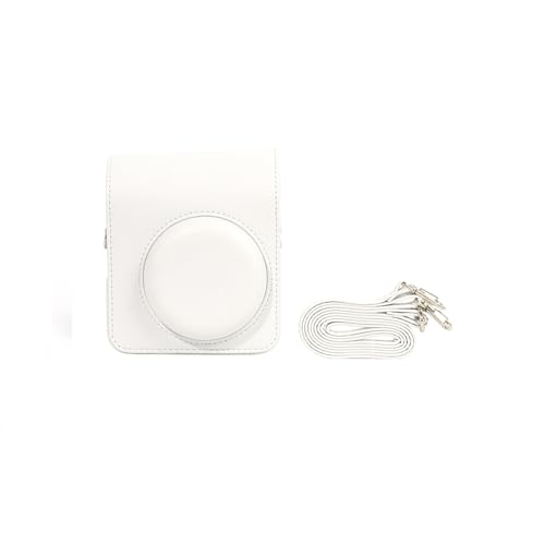 Funda para Instax Mini 13 cámara, Funda de Transporte de Piel Sintética con Correa para Hombro, Bolsa de Almacenamiento a Prueba de Polvo con Cierre Magnético para Instax Mini 13 Accesorios (Blanco)