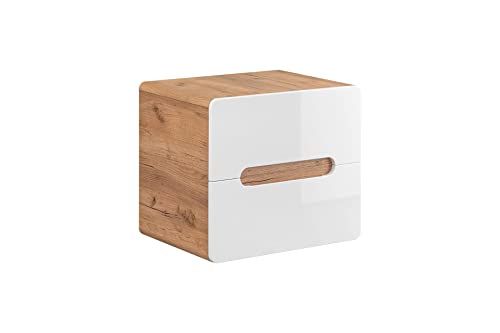 COMAD Aruba White Waschbeckenunterschrank, 60 cm, Weiß, glänzend, moderne Badezimmermöbel