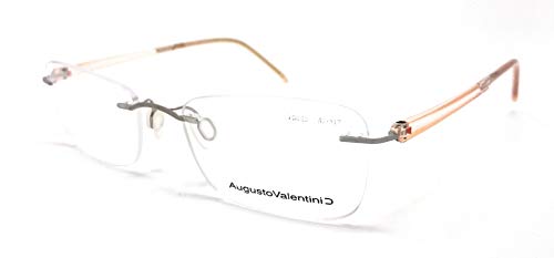 Gafas de vista ligeras Augusto Valentini 70323 en plata y naranja cómodo ajuste
