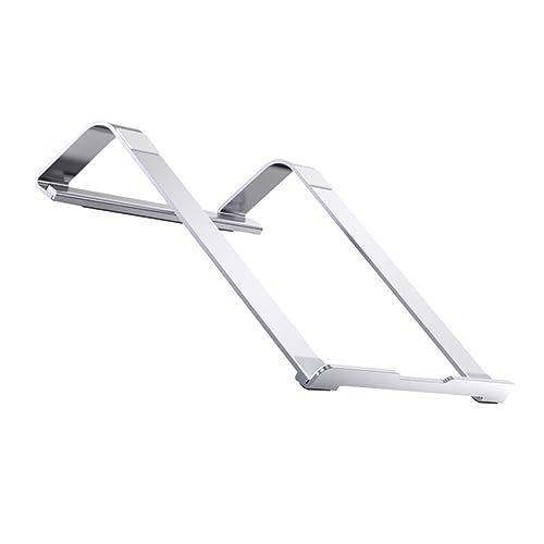 Mikikit Soporte para Laptop Base Laptop computadora portatil Tableta Soporte para portátil Soporte de aleación para portátil Soporte Antideslizante para Laptop aleación de Aluminio Silver
