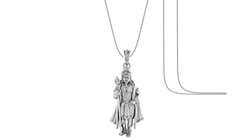 Pendentif en argent sterling homme femme avec amulette Lord Kartikeya et collier en argent pur