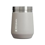 STANLEY GO Everyday Wine Tumbler 10 oz | Press Fit Drink Through Lid | Beverage, Coffee, and Cocktail Cup | Insulated Stainless Steel Wine Glass | BPA-Free | Ash 2.0
