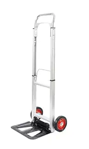 Welbuilt Aluminium Hand Truck with 90 kg Capacity, Heavy Duty Dolly Sack Truck with Rubber Wheels, Telescopic Handle and Foldable Base Plate