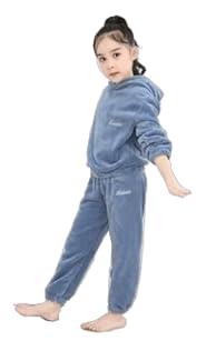 IKKAI!! Unisex (boy/Girls) Cold-Weather Hooded Sets Pajama Set Winter Sets Will Keep Kids Warm, Comfortable. Happy All Winter Season Outdoor Pack of 1 (Plus Size, Sky Blue, 4-5 Year) 4
