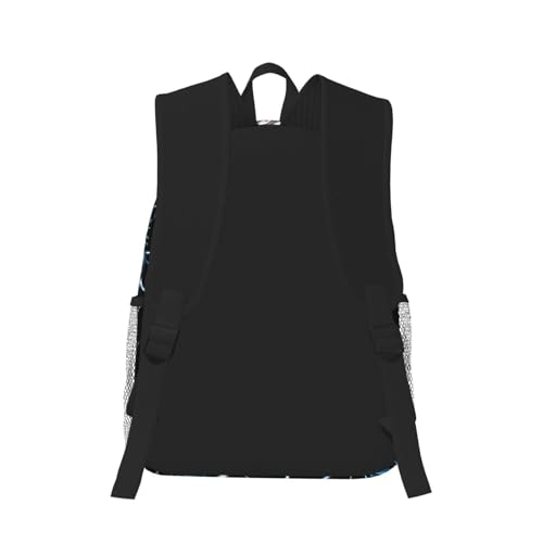 Durable Polyester Rucksack for Traveling & Camping Backpack Men Women, Blue Fierce Shark Bags, Large Capacity Multipurpose Anti-Theft Bookbag Waterproof3