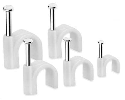 INDRICO® Hardware Circle Wire Cable Clips with Steel Nails PVC White (Pack of 100) (4 MM)-image-12