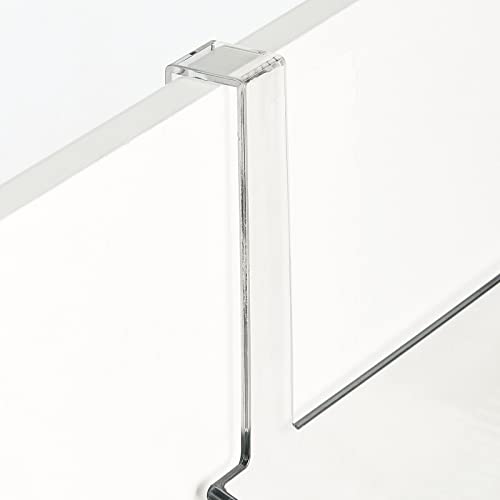 Mdesign Plastic Kitchen Over Door Storage Basket Organizers For Kitchen Organization - Hanging Back Of Door Holder Rack For Aluminum Foil, Plastic Wrap, Or Sandwich Bags, Ligne Collection, Clear #TOP2