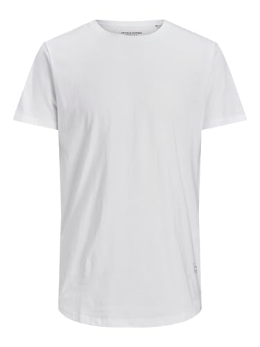 JACK & JONES Herren Basic T-Shirt Plus Size | Rundhals Kurzarm Shirt | Übergrößen Shortsleeve JJENOA, Farben:Weiß, Größe:4XL JACK & JONES Herren Basic T-Shirt Plus Size | Rundhals Kurzarm Shirt | Übergrößen Shortsleeve JJENOA, Farben:Weiß, Größe:4XL