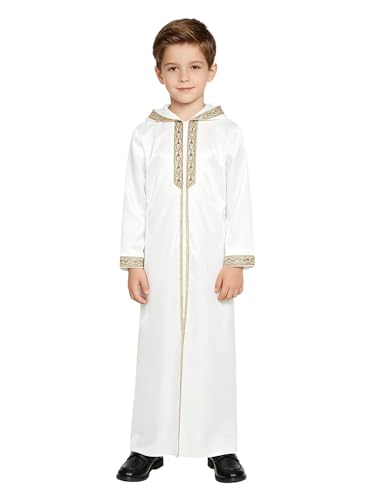 Robe thobe blanche à capuche pour garçon inhzoy vêtement de prière sans gêne