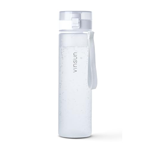Bouteille d'eau 1L étanche VINSUN blanche avec ouverture rapide - 2