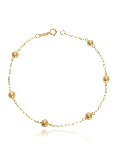 Pulseira Feminina Bolas 4mm Ouro 18k 750 C/Estojo E Certificado