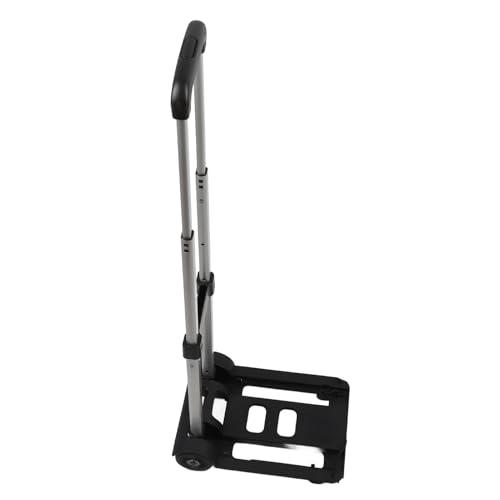 Hamwesh Carro de Equipaje Plegable, Carretilla de Mano Portátil Plegable Liviana de 2 Ruedas, Carretilla con Cuerda Elástica Ajustable para Moverse, Aeropuerto, Viajes, Oficina, Escuela, Compras