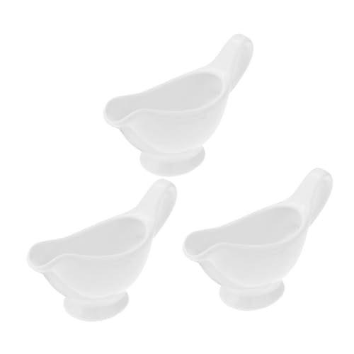 Ciieeo 3pcs Ceramic Sauce Pot for Gravy Milk Condiments 100ml Pitchers Handles for Dinner Party Kitchen
