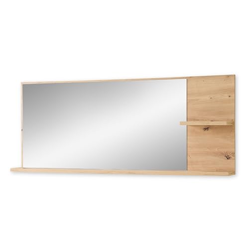 BARI Wandspiegel in Artisan Eiche Optik FSC-Zertifiziert - Praktischer Spiegel mit Ablage für Flur & Garderobe - 148 x 60 x 17 cm (B/H/T)