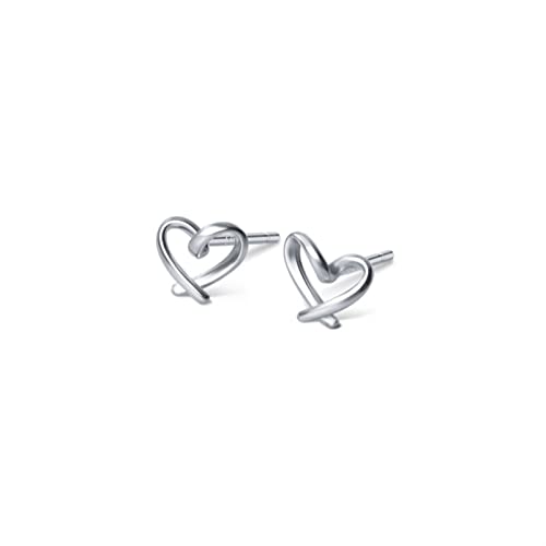 Argent 925 petit cœur creux bijou mignon à offrir en cadeau de fête