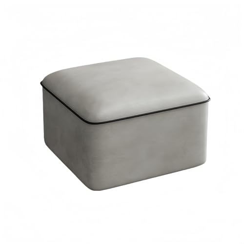 JiFocelt フットストール・オットマン・足腰掛け|ソファー用フットレスト・現代的段差ストール|PU レザー製・コンパクト・低型足腰掛け|寝室・玄関・リビングに適用可能 (高級グレーです,30*20*30cm)