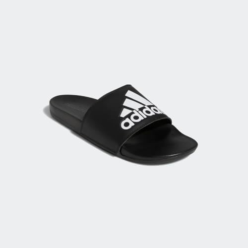 adidas Unisex Adilette Comfort Slide Sandal, Black/White/Black, 10 US Women | Image 4
