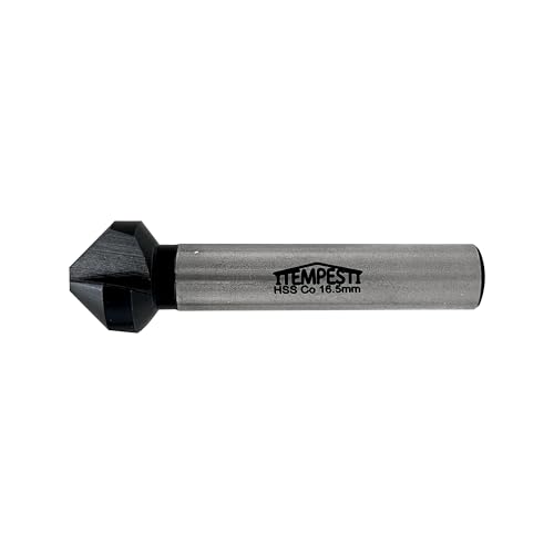 ITEMPESTI Countersink 90 Diameter 16.5 mm - Made of M35 - TiAlN Coating - Robust and Heat Resistant - for Stainless Steels - Shaft 10 mm