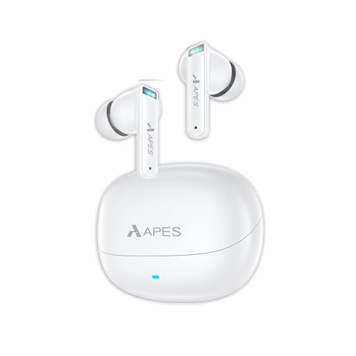 Image of APES Blaze Wireless Bluetooth TWS,10mm Dynamic Drivers,10 Minutes Charge 3 Hours Play, 5.5 Hours Playback, v5.4 Bluetooth Earbuds (White)