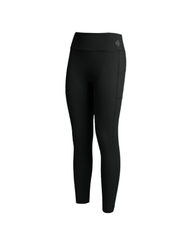 Izas Madill Leggings Deportivos Largos para Mujer con Perforaciones. Mallas para Deporte y Gimnasio con Costuras Planas y Cintura Reforzada. Tobillos a Láser. Transpirables y Ajustados. Black. L