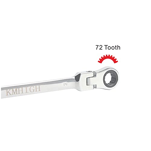 Kmhigh 10Mm Flexible Ratchet Wrench, Chrome Vanadium Steel Gear Wrench, Reversible Spanner Wrench, Household Garage Tools.(1-Pcs) #TOP4