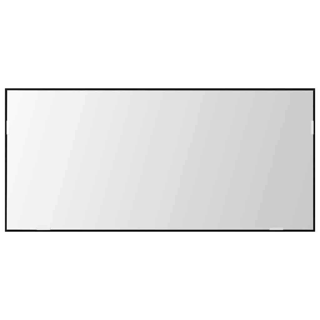 Lustro z listwami świetlnymi LED, kolor czarny, imitacja dębu, 80 x 37 cm, lustro ścienne z drewnianą ramą, płaskie lustro do łazienki, umywalki, toalety dla gości, nowoczesne wzornictwo