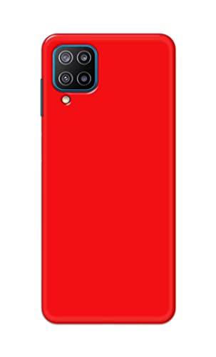 Image of Printed Hard Back Cover Case for Samsung Galaxy F12 Back Cover (Plain Red) -1803