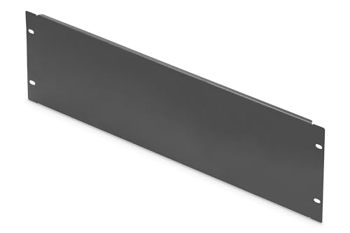DIGITUS DN-19 BPN-04-SW – 19 Zoll Blindabdeckplatte 4HE – Blende für Netzwerk- & Serverschränke – Mit Befestigungsmaterial – Stahlblech – Pulverbeschichtet – Schwarz
