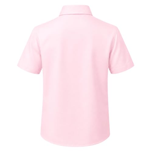 Image of Lilax Boys Classic Short Sleeve Button Down Casual Solid Dress Shirt
