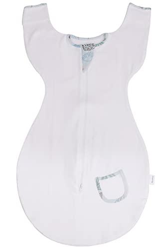 【助産師さん監修】スワドル おくるみ 夜泣き対策 新生児 服 ベビー用品 出産祝い 赤ちゃん 手が出る plaisiureux(プレジュール) (M, ホワイト)