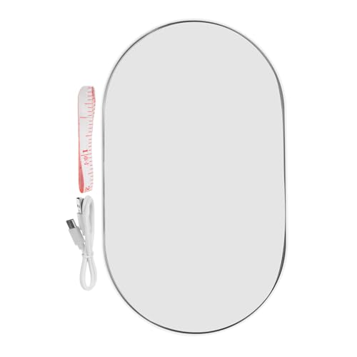 Ipetboom Báscula Digital Portátil para Cuerpo, Báscula Electrónica Recargable Tamaño 26x15 Cm Espejo Ovalado, para Medir Peso y Grasa Corporal en Casa y Viaje