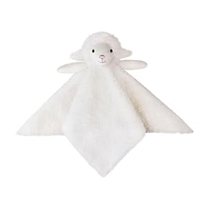 Doindute Baby White Lamb Soft Stuffed Animal Security Blanket, Plush Sheep Character Lovey Blanket, Baby Shower/Nursery Gift, Cuddly Newborn, Infant, Toddler Snuggle Blankie for Boys Girls, 14 Inches