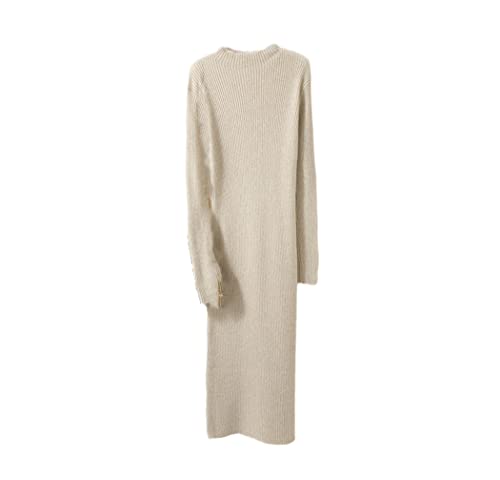 Robe en laine mérinos Haitpant la maille longue haut de gamme beige M