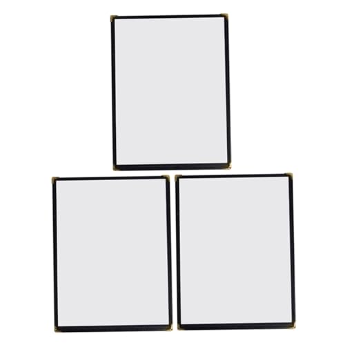 GOOHOCHY 3pcs Clear Recipe Cover Menu Protectors Clean for Restaurants Double Stitching for Durability Transparent Design for Enhanced Visibility