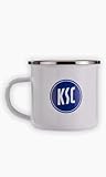 Karlsruher SC KSC Tasse Becher Kaffeetasse ** Emaille weiß **