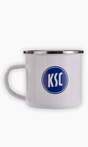 Karlsruher SC KSC Tasse Becher Kaffeetasse ** Emaille weiß **