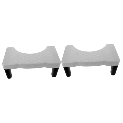FRCOLOR 2 Piezas Reposapiés Elevado Banqueta para WC Taburete de tocador con Respaldo Taburete para Caca Pasos Orinal Taburete de Inodoro Taburete de baño para el hogar el plastico