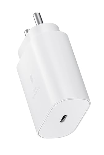 Image of 25W C-Type Power Charger Adapter for Samsung Galaxy M16 /A06 /M06 /F06 /A16 /A36 /A56,A26 /M05 /A05 /A05s /A35 /M35 /F05 /M15 /A15 /A14 /M14 /F14 /S25 /S24 /S23 /Z Fold 6 /5,USB-C Devices Superfast Charging,White