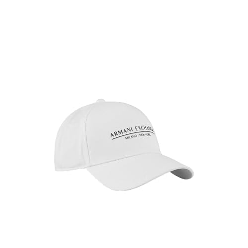 Armani Exchange Men's Milano/New York Logo Baseball Hat, White, One Size
