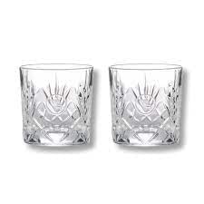 Woodford Reserve Crystal Rocks Glasses, Premium Double Old Fashioned Whiskey Tumblers, Set of 2