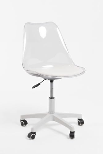 Regalos Miguel - Silla de Oficina Blanca Neo Transparente - Máxima Ergonomía - Ideal para Escritorio y Gaming