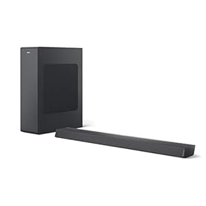 Philips B6305/10 SoundBar met Draadloze Subwoofer (2.1-Kanaals, 140 W Uitgangsvermogen, Bluetooth, Dolby Audio, HDMI ARC…