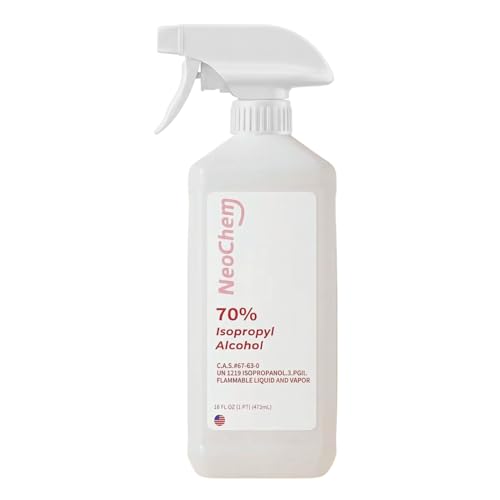 70% Isopropyl Alcohol USP 16 fl oz Bottle Multi-Use Solution for Home Salon & Workspace Surfaces (16oz Spray)